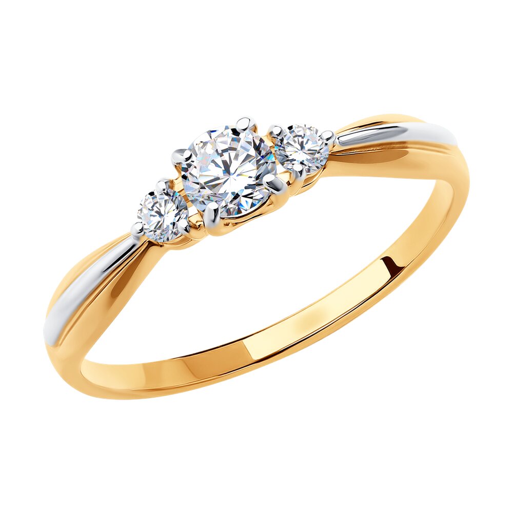 

Кольцо из золота р.  Diamant 51-110-00108-1, фианит, 51-110-00108-1