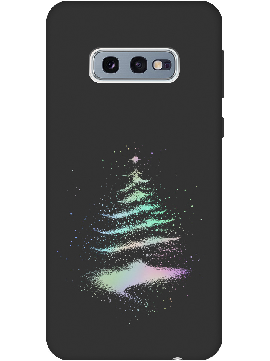 

Силиконовый чехол на Samsung Galaxy S10e с принтом "Елочка" матовый черный, Черный;серебристый, 720461241