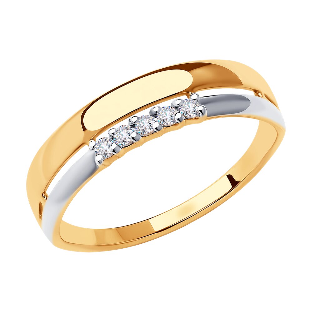 

Кольцо из золота р. 19 Diamant 51-110-00822-1, фианит, 51-110-00822-1