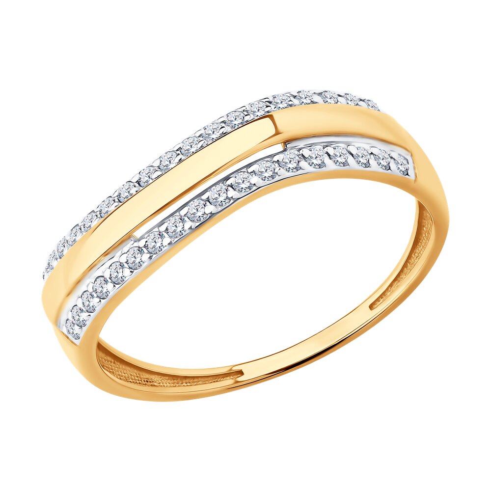 

Кольцо из золота р.  Diamant 51-110-02868-1, фианит, 51-110-02868-1