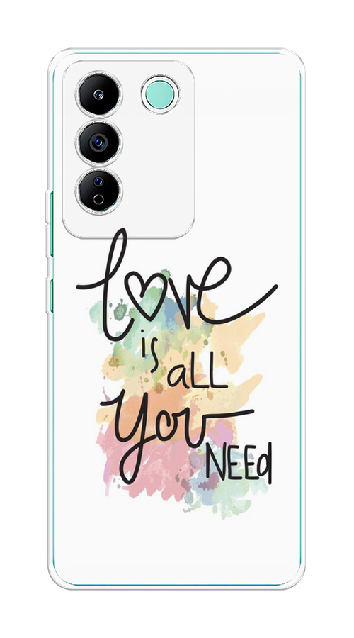 

Чехол на Vivo T2 4G "Love is all you need", Белый;черный;зеленый, 269550-1