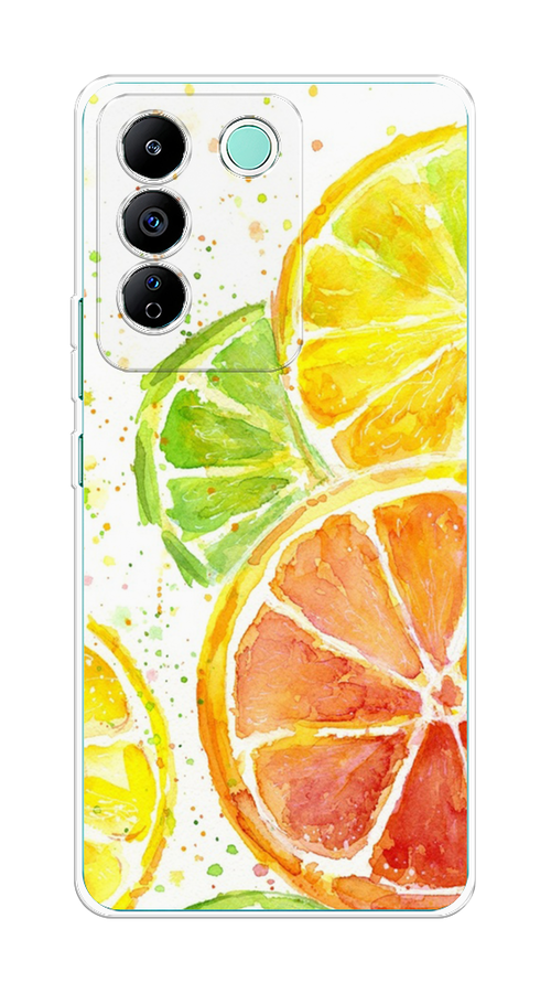

Чехол на Vivo T2 4G "Цитрусовые", Белый;желтый;красный;зеленый, 269550-1