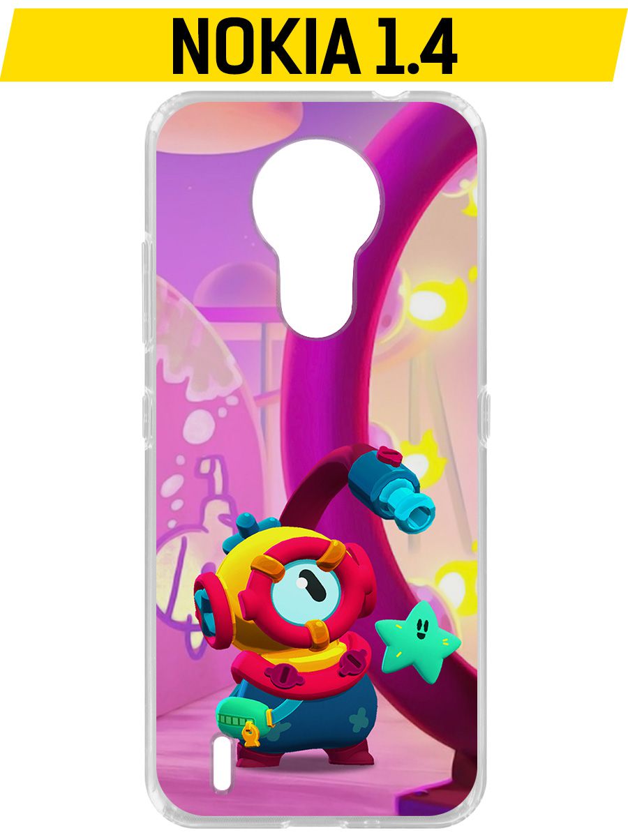 

Чехол-накладка Krutoff Clear Case Brawl Stars-Отис для Nokia 1.4, Прозрачный