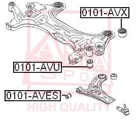 Сайлентблок Переднего Подрамника Задний Chevrolet Aveo T200 2002-2006 Asva 1101-Avx ASVA а 100040969300