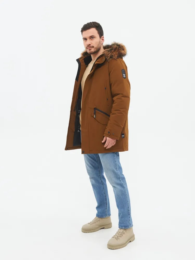 

Зимняя куртка мужская NortFolk 976341F21N коричневая 48 RU, Коричневый, 976341F21N