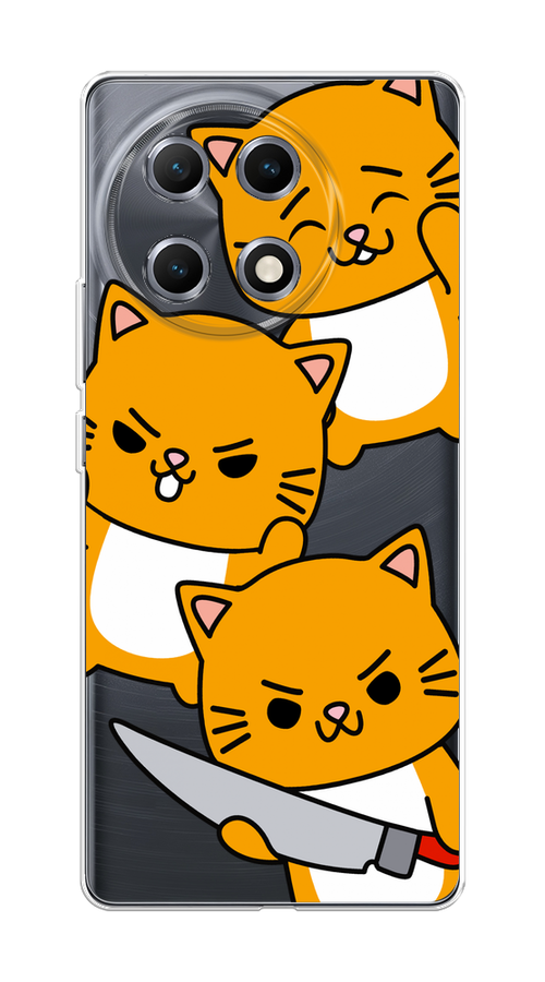 

Чехол на Tecno Camon 30S "Опасные котики", Оранжевый;серый;белый, 309650-1