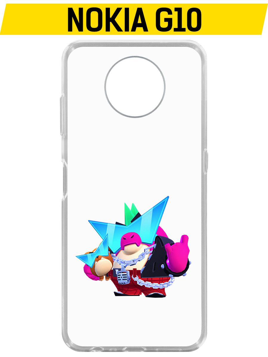 

Чехол-накладка Krutoff Clear Case Brawl Stars-Плохиш Базз для Nokia G10, Прозрачный