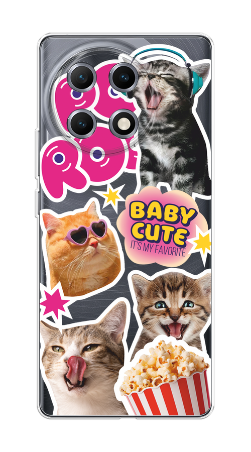 

Чехол на Tecno Camon 30S "Popcorn cats", Серый;коричневый;розовый, 309650-1