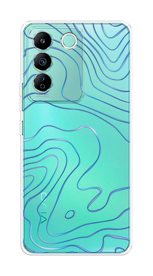 

Чехол на Vivo T2 4G "Blue lines", Прозрачный;синий, 269550-1