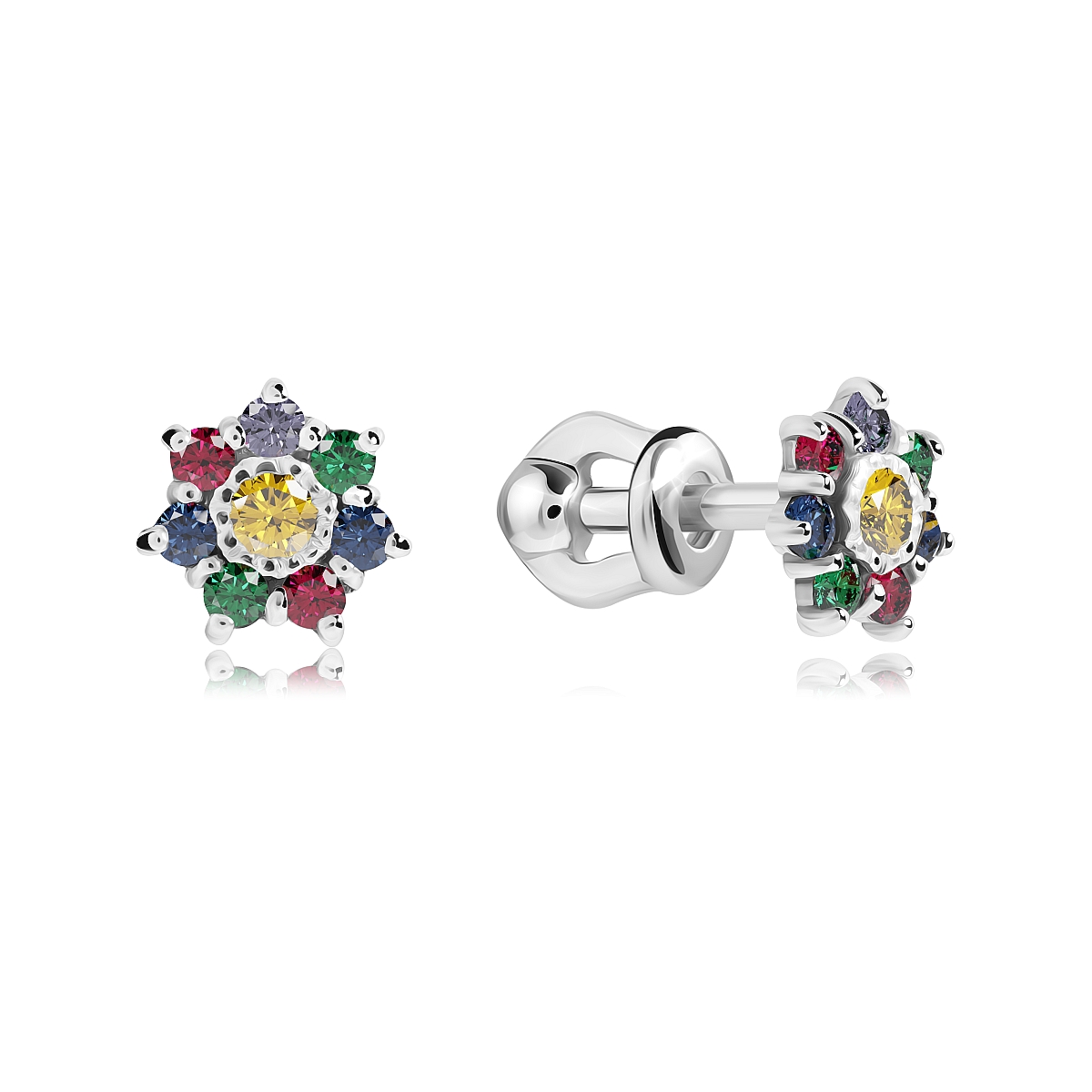 

Серьги пусеты из серебра VALTERA 118458, фианит, 118458