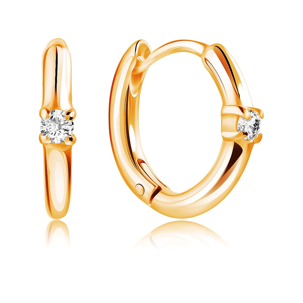 

Серьги конго из серебра VALTERA 118547, циркон, 118547