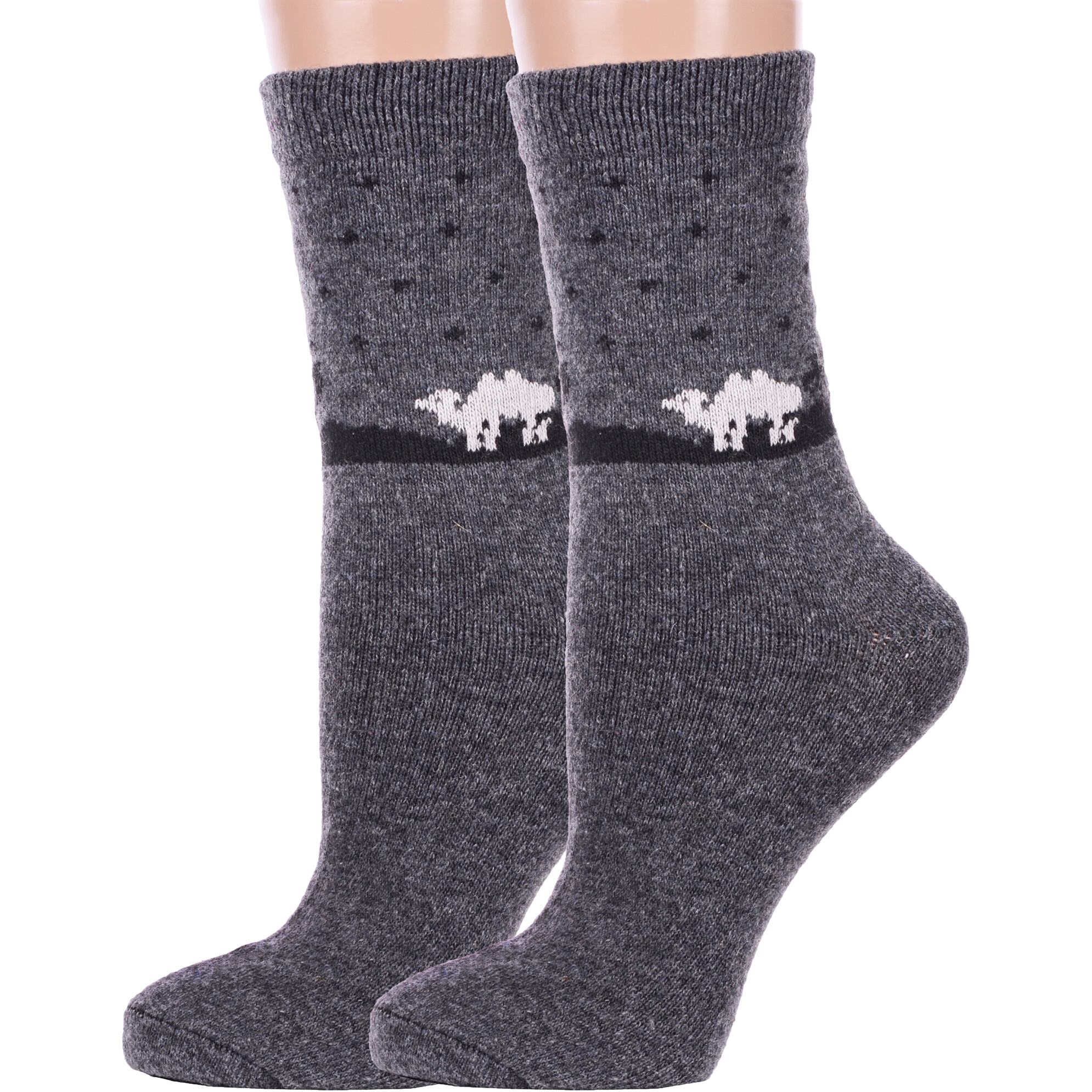 Комплект носков женских Hobby Line 2-Нжа6536-6 серых 36-40, 2 пары