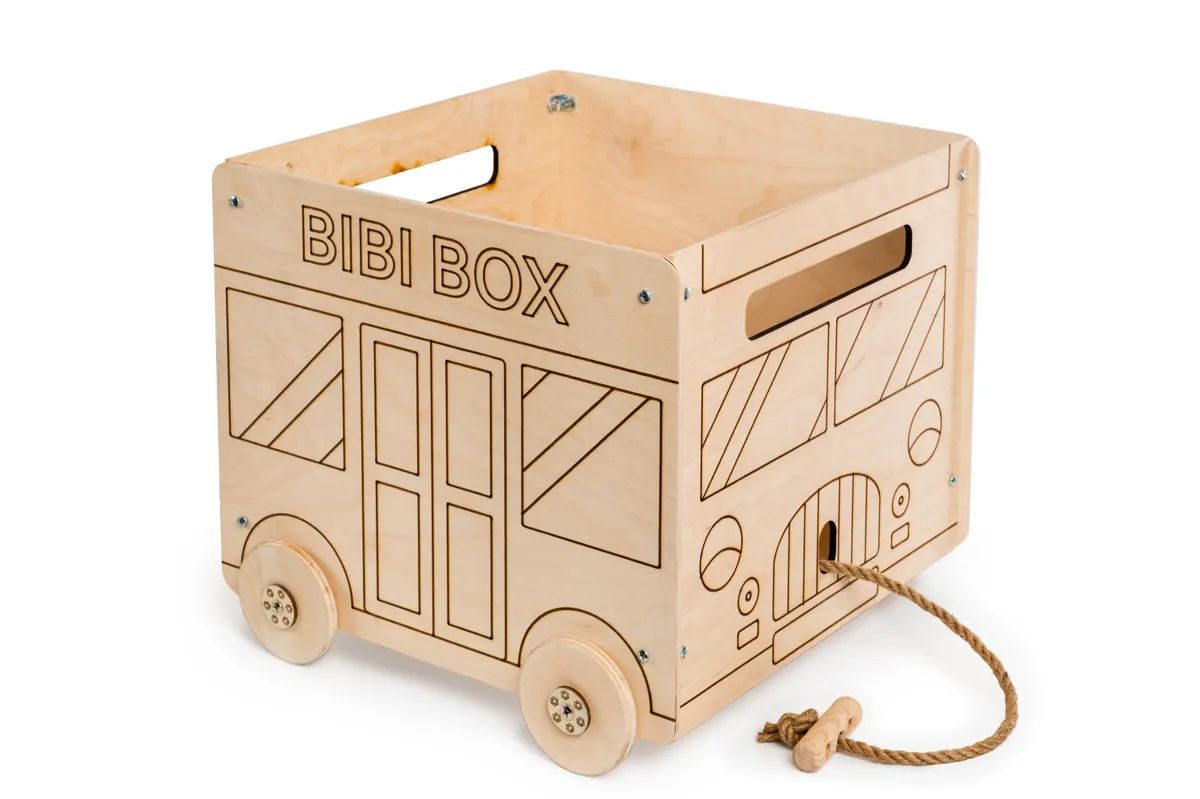 Детский ящик domkot для игрушек и хранения вещей, bibox_bej