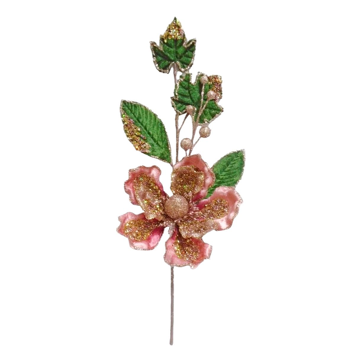 Искусственная магнолия Christmas DeLuxe розовая 48 см