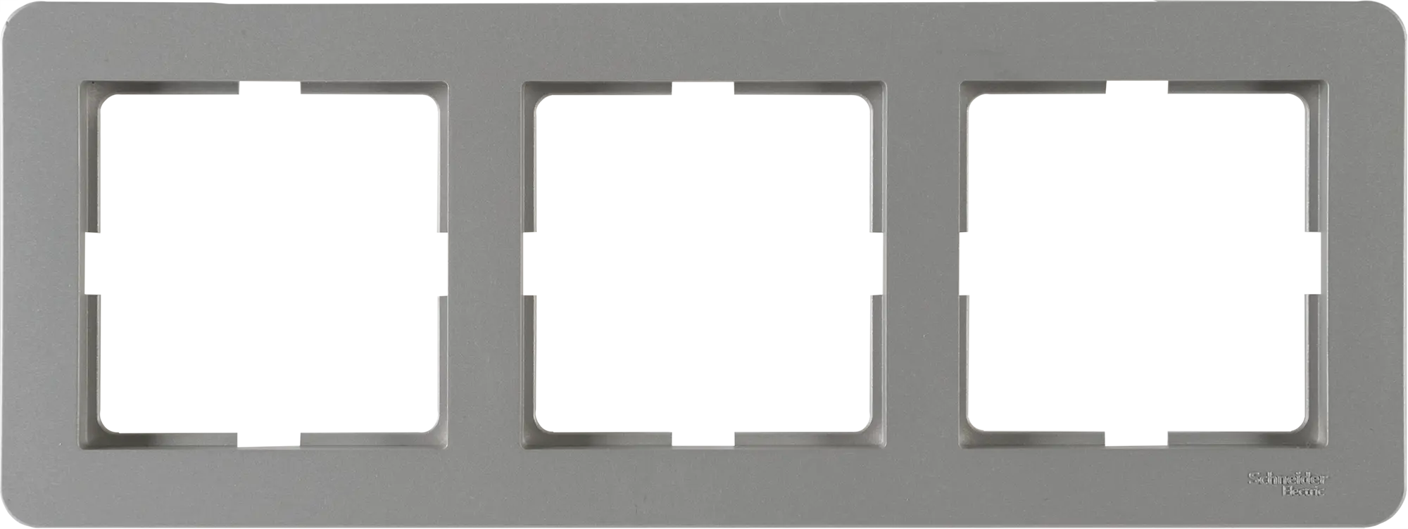 Рамка для розеток и выключателей Schneider Electric W59 Deco 3 поста, цвет платина лицевая панель для двух сенсорных выключателей 3 клавиши livolo bb c7 c1 c2 13