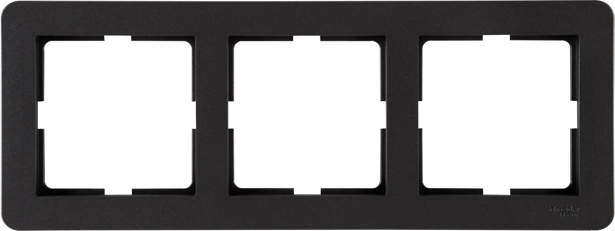 Рамка для розеток и выключателей Schneider Electric W59 Deco 3 поста, цвет графит лицевая панель для двух сенсорных выключателей 3 клавиши livolo bb c7 c1 c2 13