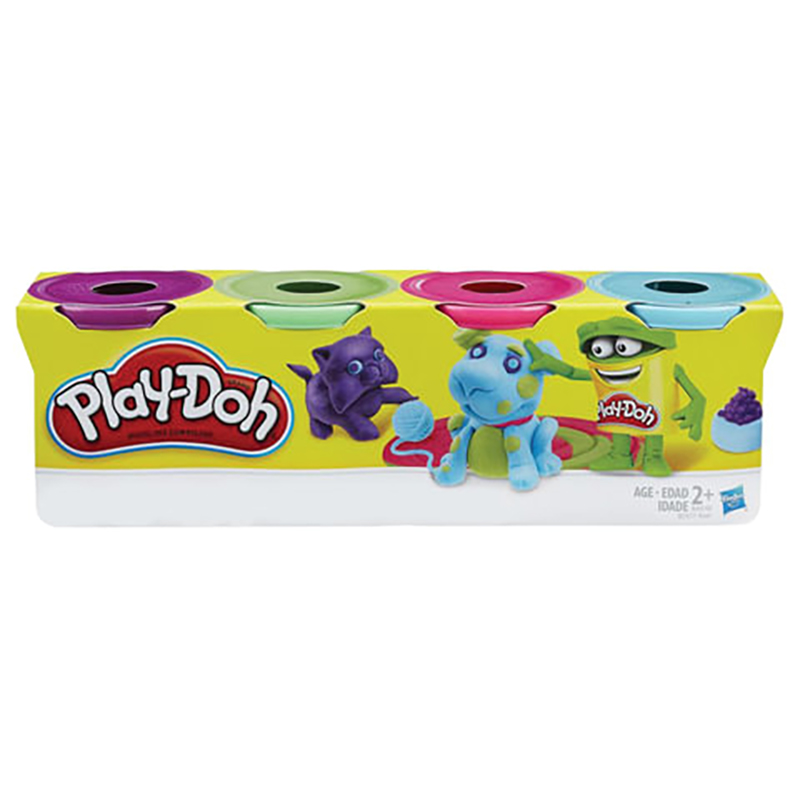

Пластилин PLAY-DOH Hasbro, 4 цвета, 546 г, баночки в коробке, B5517, plasticine-s-8