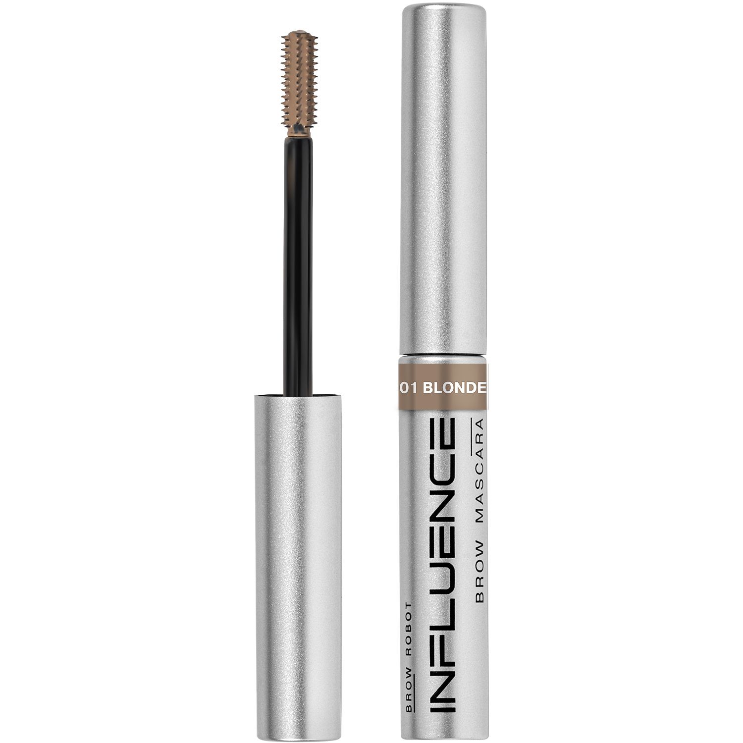 Тушь для бровей Influence Beauty Brow Robot быстрой фиксации, тон 01 светло-русый, 5 мл