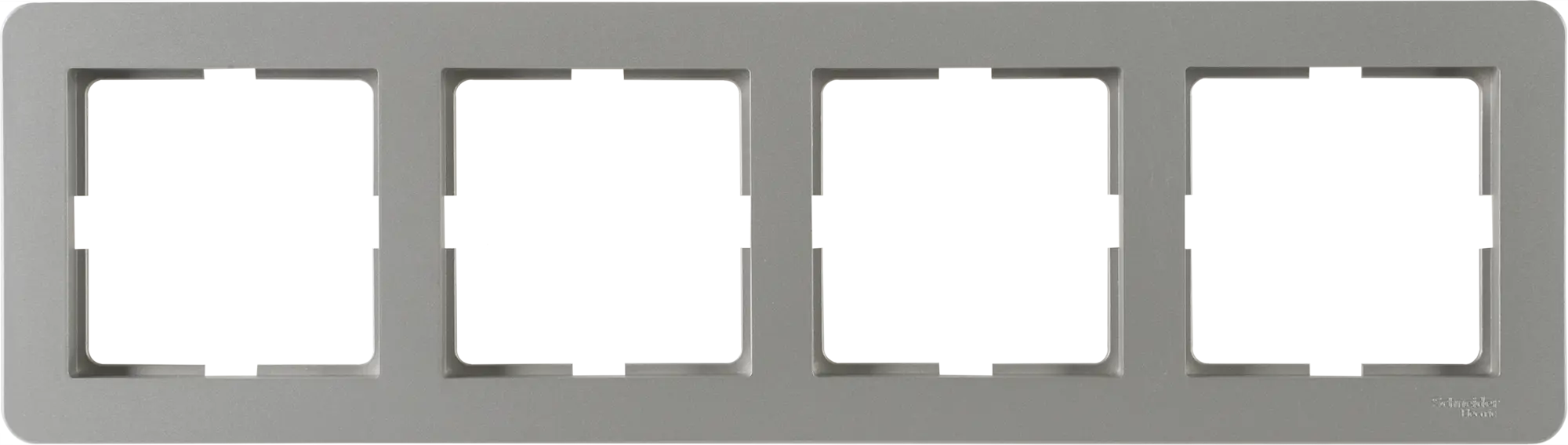 Рамка для розеток и выключателей Schneider Electric W59 Deco 4 поста, цвет платина лицевая панель для двух сенсорных выключателей и розетки 2 клавиши livolo bb c7 c1 c1 sr 11