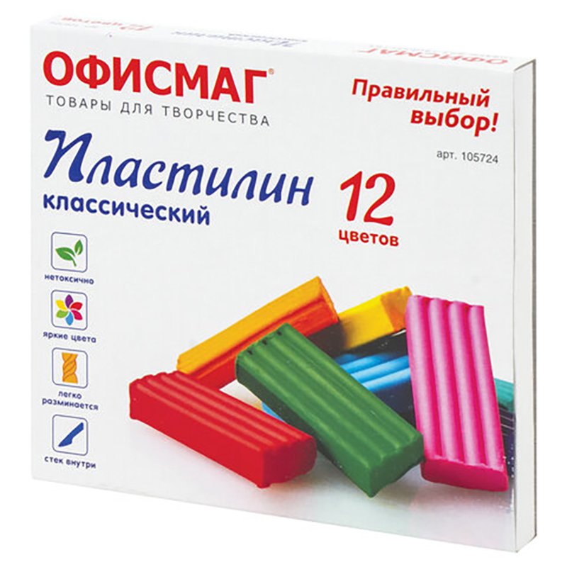

Пластилин классический ОФИСМАГ, 12 цветов, 240 г, СО СТЕКОМ, 105724, plasticine-s-86