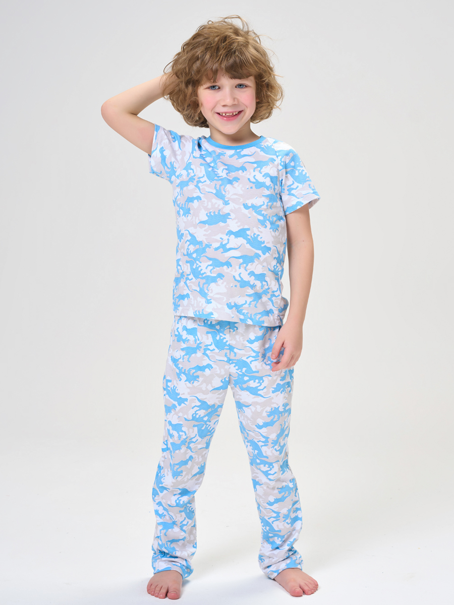 Пижама детская для мальчиков КотМарКот 2850617 Цвет голубой размер 128