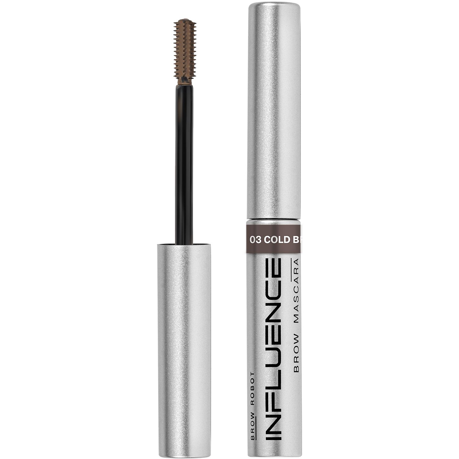 Тушь для бровей Influence Beauty Brow Robot быстрой фиксации, тон 03 темно-русый, 5 мл