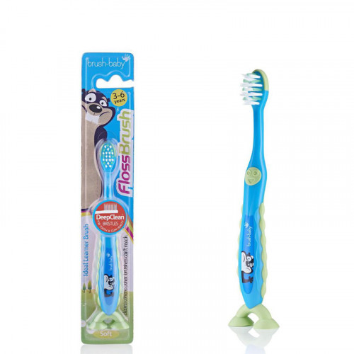 фото Зубная щётка brush-baby floss brush 3-6лет голубой