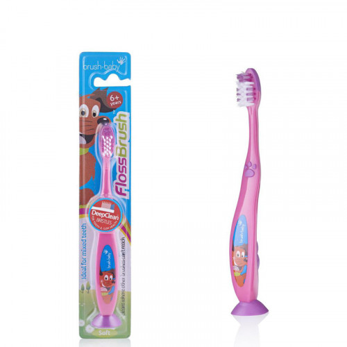 Зубная щётка Brush-Baby Floss Brush с 6лет розовый