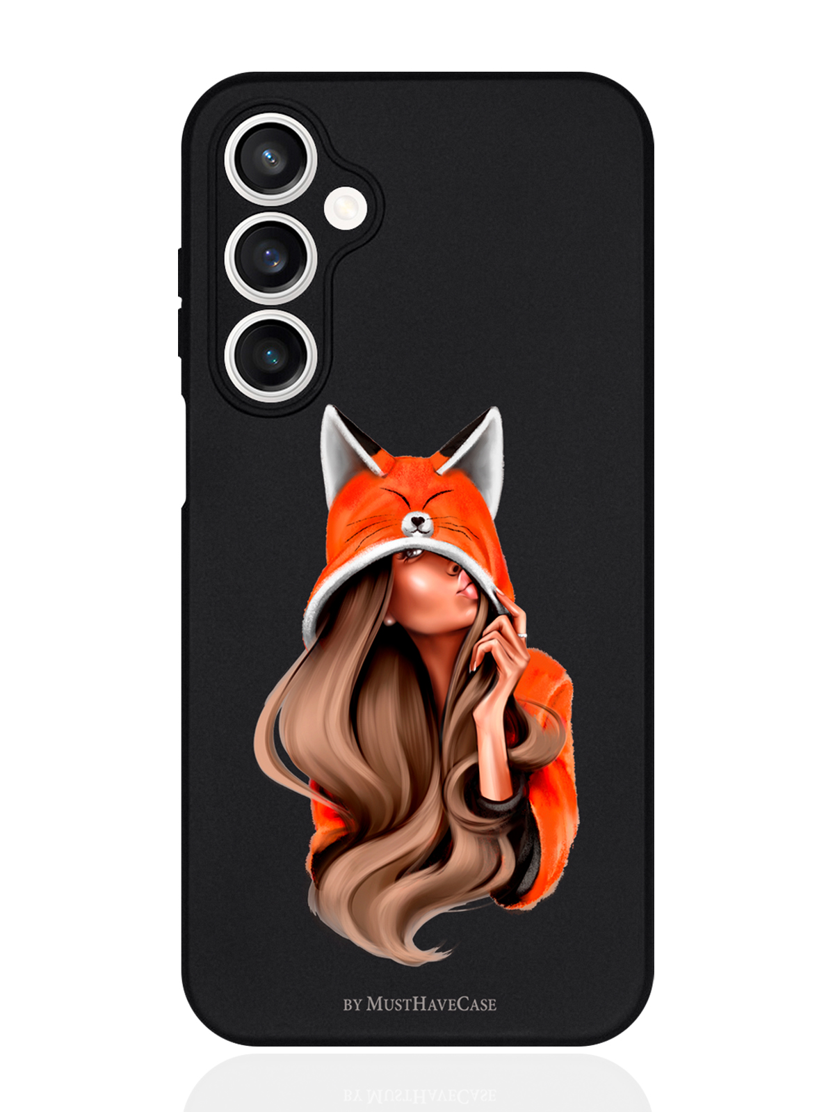 

Чехол для смартфона Samsung S23Fe черный силиконовый Foxy Girl/ Лисичка, Оранжевый;черный, Samsung