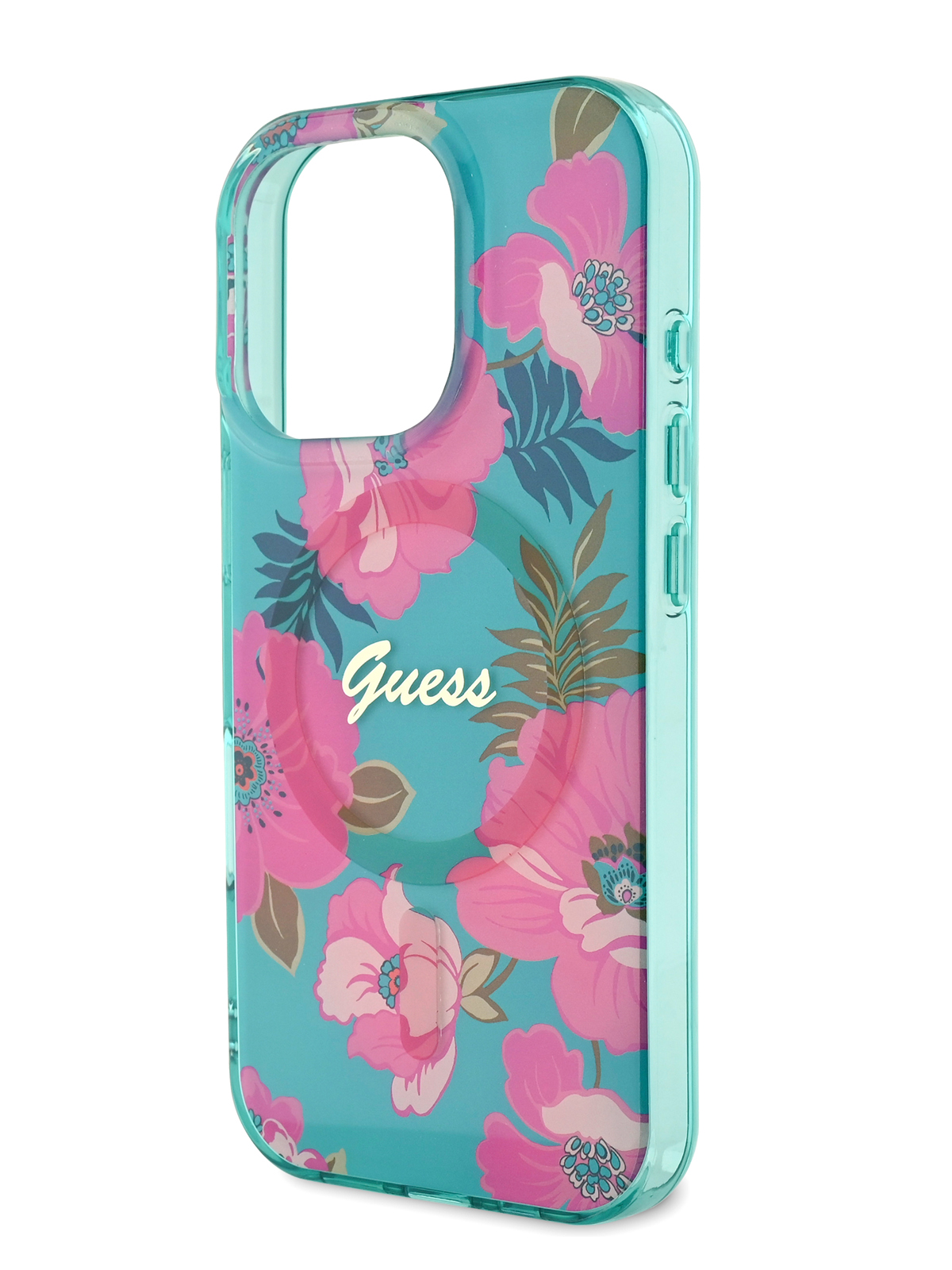 Чехол Guess для iPhone 16 Pro с MagSafe Flowers design розовый 2542₽