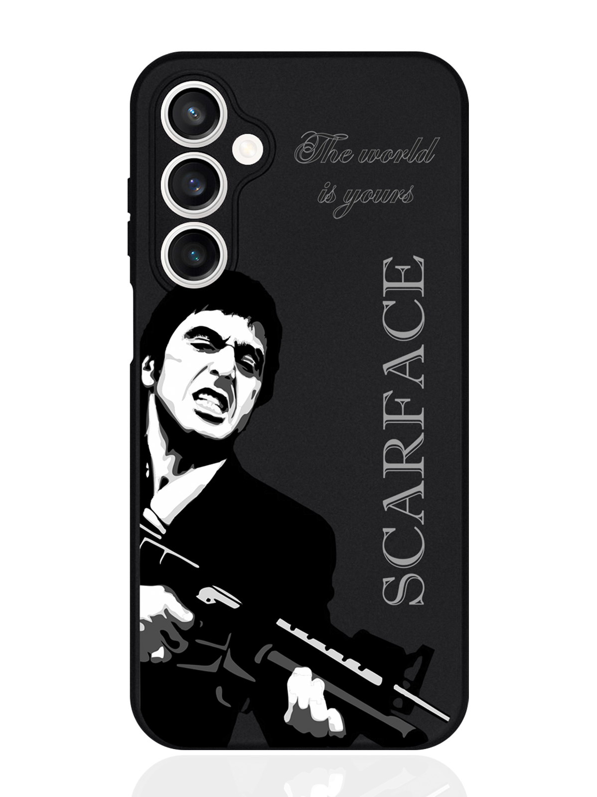 

Чехол для смартфона Samsung S23Fe черный силиконовый Scarface Tony Montana/ Лицо со шрамом, Серый;черный, Samsung