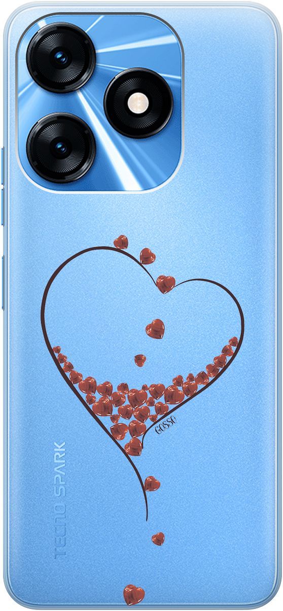 

Чехол на Tecno Spark 10 с 3D принтом "Little hearts" прозрачный, Прозрачный;черный, 159542