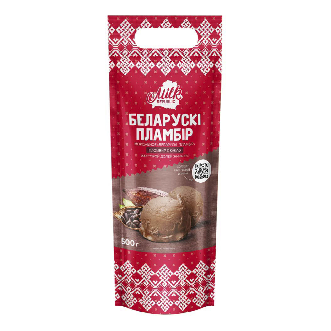 Мороженое пломбир Белорусский пломбир с какао БЗМЖ 500 г