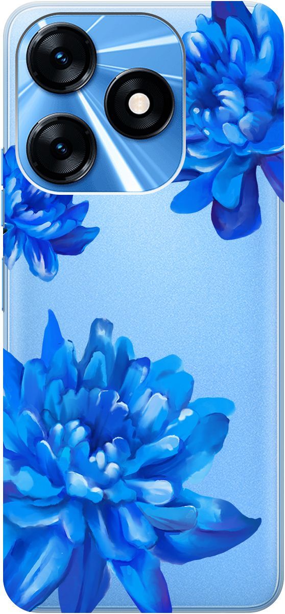 

Чехол на Tecno Spark 10 с 3D принтом "Amazing Asters" прозрачный, Прозрачный;голубой, 159542