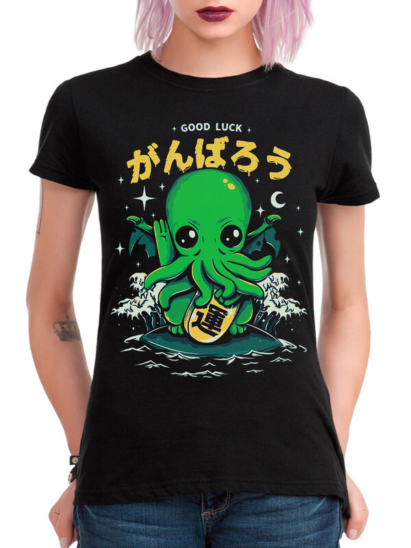 

Футболка женская Dream Shirts Милый Ктулху черная L, Милый Ктулху