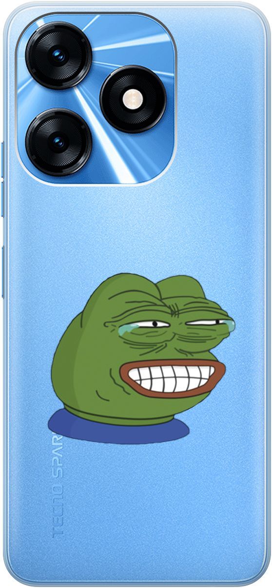 

Чехол на Tecno Spark 10 с 3D принтом "Pepe the Frog" прозрачный, Прозрачный;зеленый, 159543