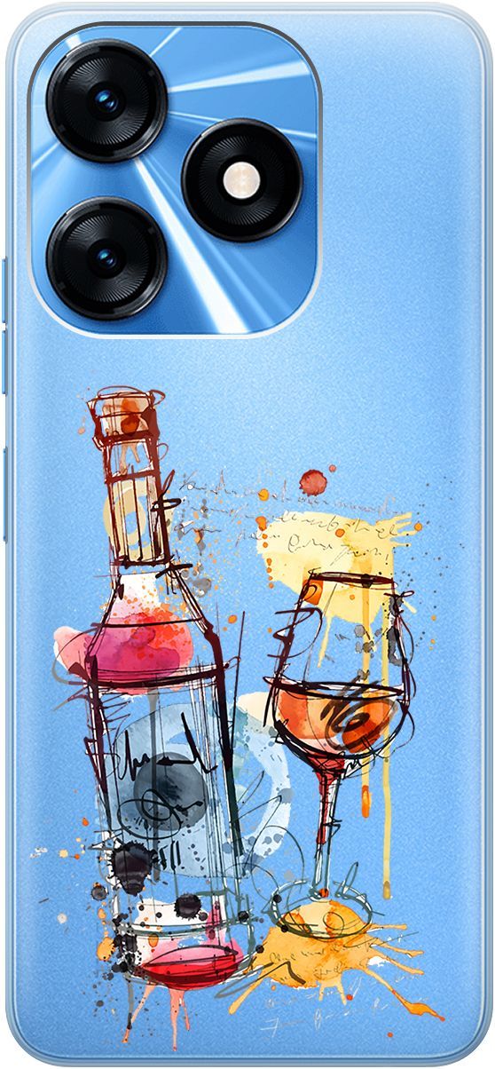 

Чехол на Tecno Spark 10 с 3D принтом "Aquarelle Wine" прозрачный, Прозрачный;красный, 159543