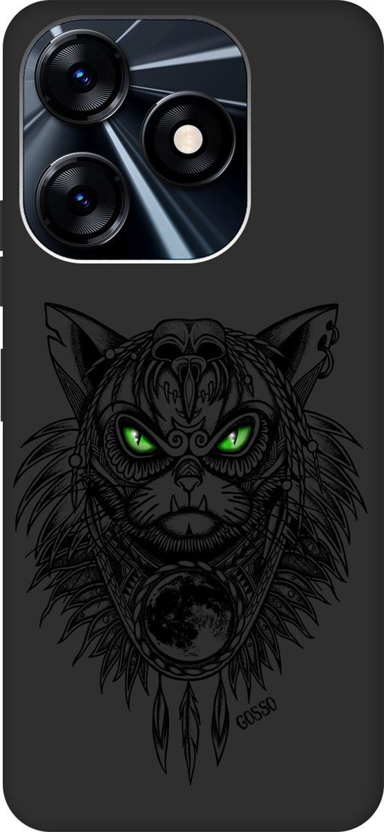 

Чехол на Tecno Spark 10 с 3D принтом "Shaman Cat" черный, Черный;зеленый, 159544