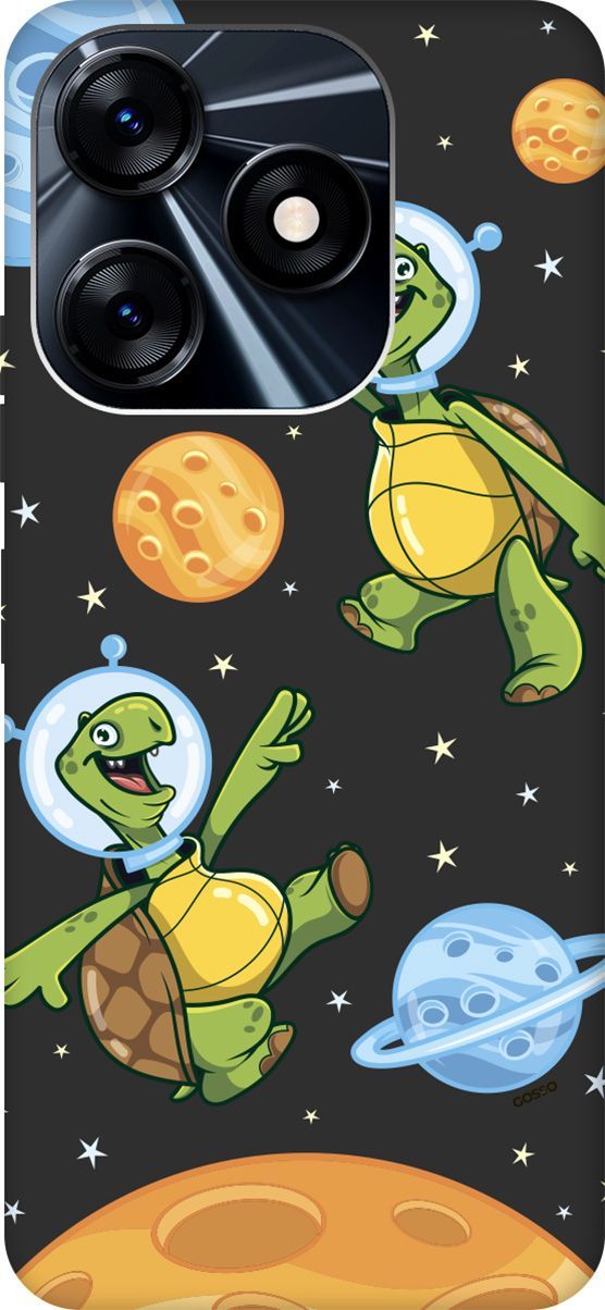 

Чехол на Tecno Spark 10 с 3D принтом "CosmoTurtles" черный, Черный;бежевый, 159544