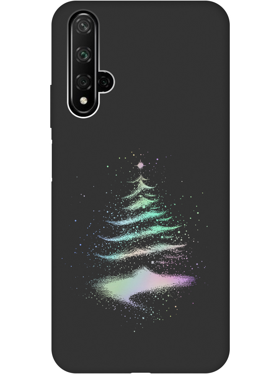 

Силиконовый чехол на Honor 20 / Huawei Nova 5T с принтом "Елочка" матовый черный, Черный;серебристый, 721508941