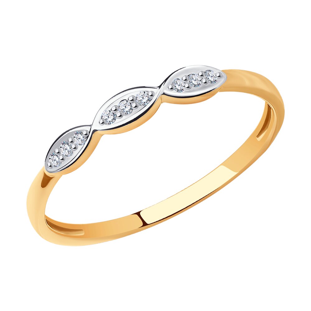 

Кольцо из красного золота с фианитом р 15.5 Diamant 51-110-01497-1, 51-110-01497-1
