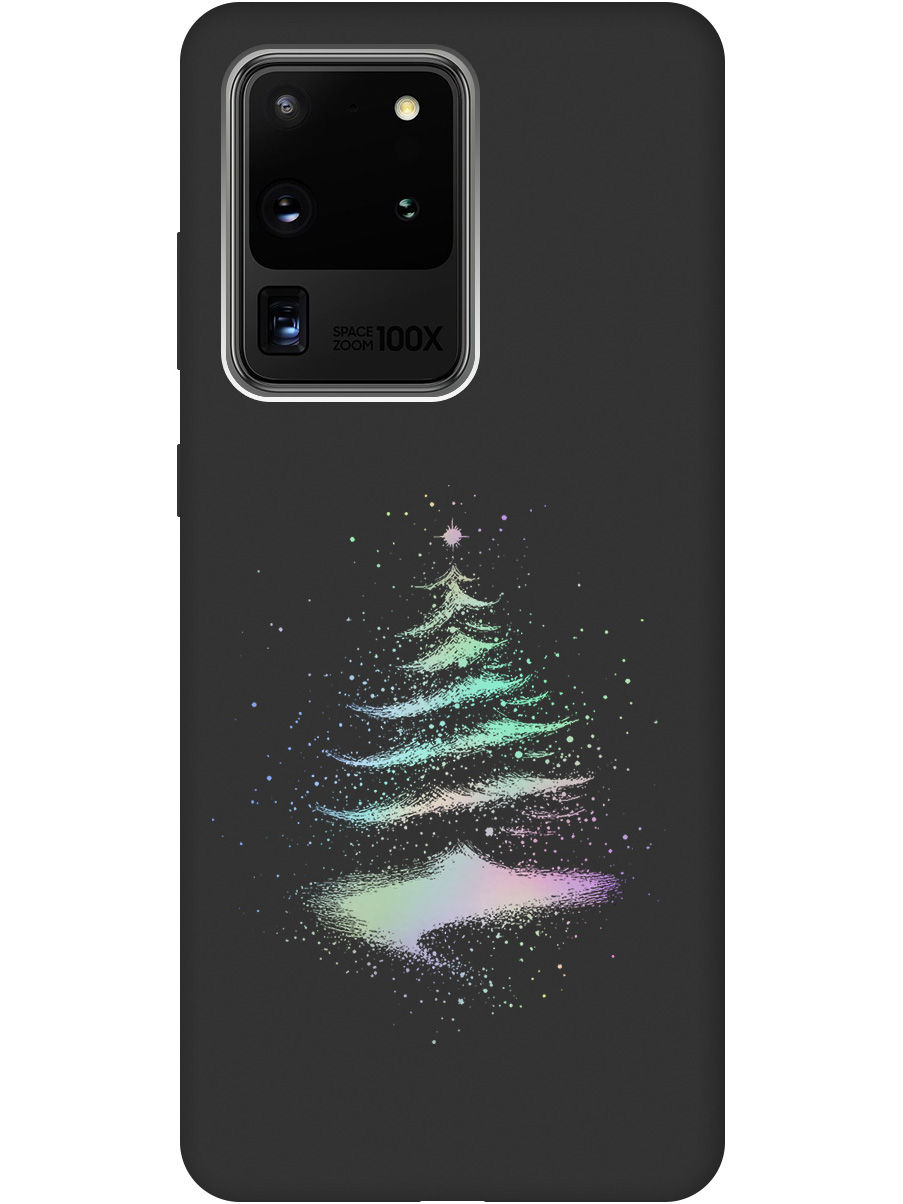 

Силиконовый чехол на Samsung Galaxy S20 Ultra с принтом "Елочка" матовый черный, Черный;серебристый, 722628641