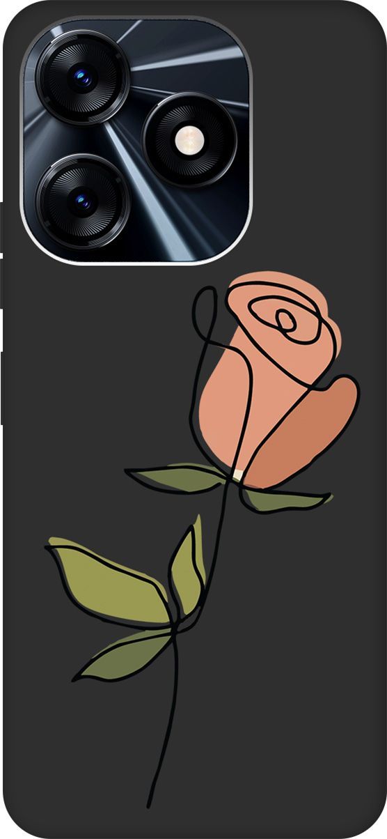 

Матовый Soft Touch Чехол на Tecno Spark 10 с 3D принтом "Rose" черный, Черный;зеленый, 159545