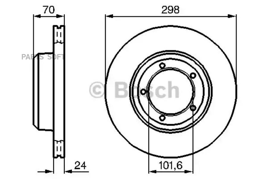 

0986478824 BOSCH, 09864788248KW ДИСК ТОРМОЗНОЙ ПЕРЕДНИЙ 4047024249516 BOSCH КНР