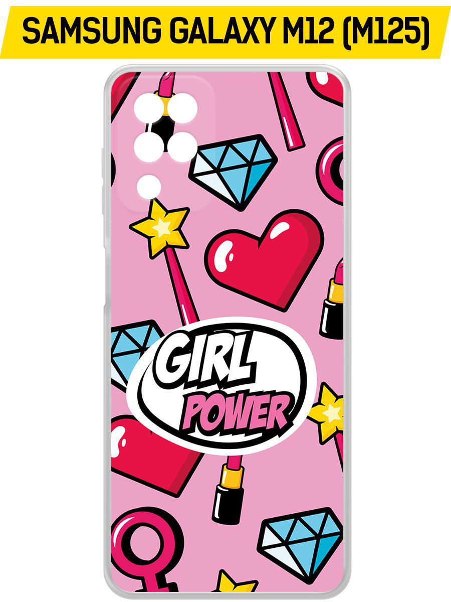 

Чехол-накладка Krutoff Clear Case Girl Power для Samsung Galaxy M12 (M125), Прозрачный