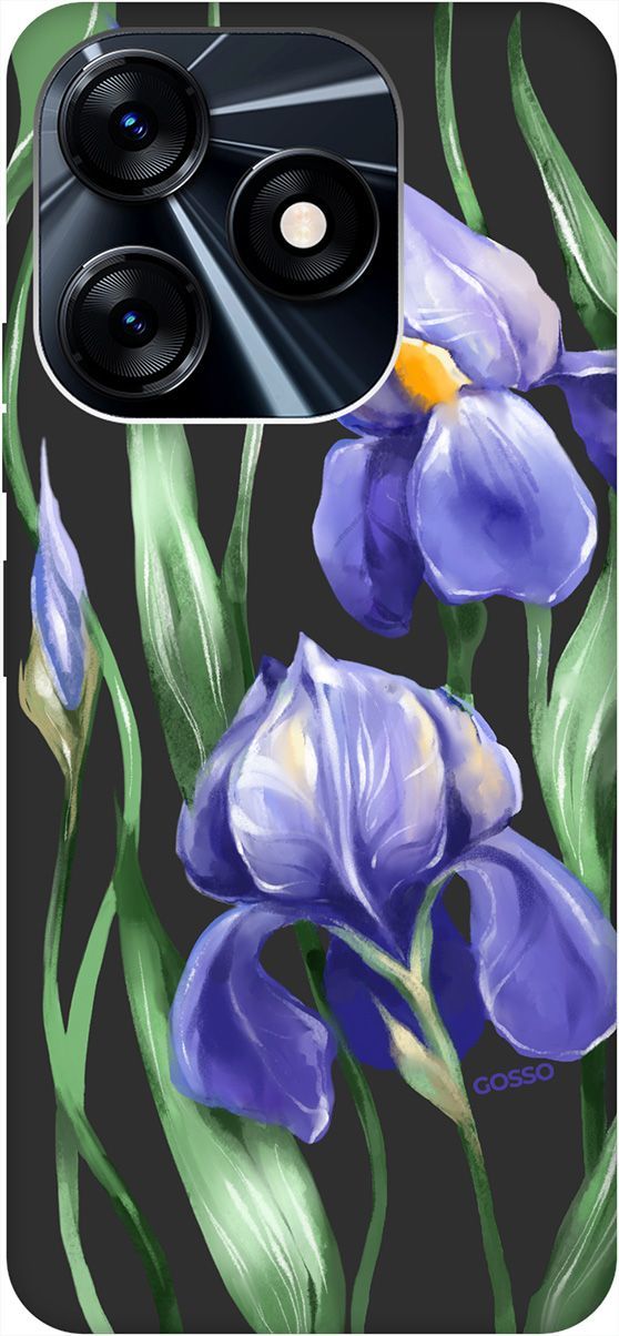 

Чехол на Tecno Spark 10 с 3D принтом "Amazing Irises" черный, Черный;зеленый, 159545