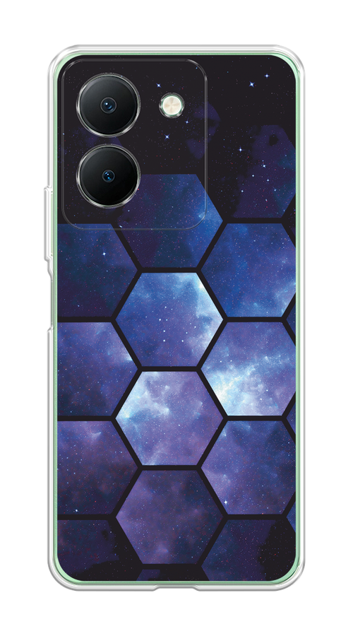 

Чехол на Vivo Y27S "Соты космос", Черный;фиолетовый, 269750-1