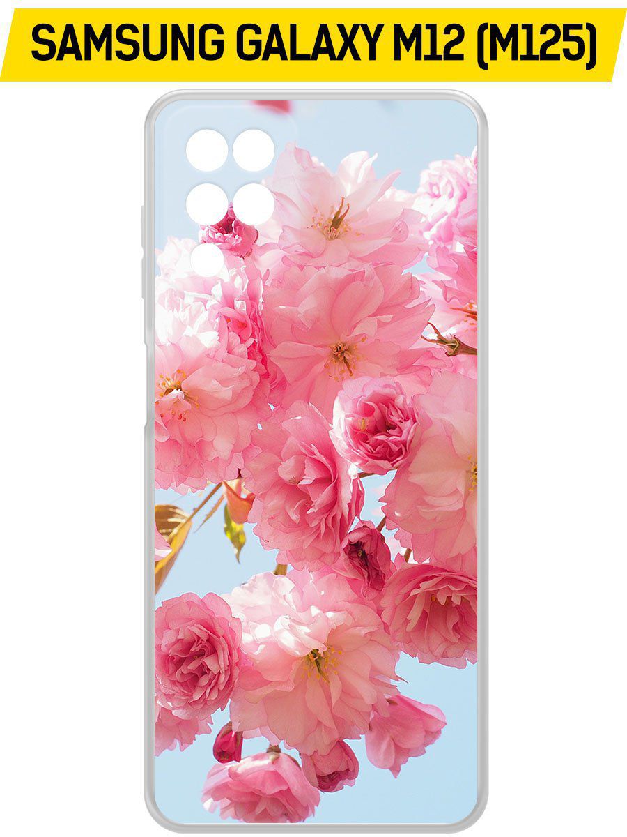 

Чехол-накладка Krutoff Clear Case Сакура для Samsung Galaxy M12 (M125), Прозрачный