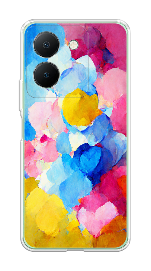 

Чехол на Vivo Y27S "Яркие пятна", Синий;голубой;желтый;розовый, 269750-1