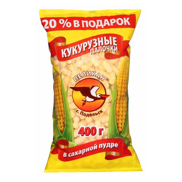 

Кукурузные палочки Пеликан в сахарной пудре 400 г